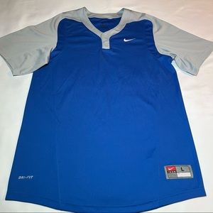 Nike Dri-Fit Shirt Button Short Sleeve Mens Size Large